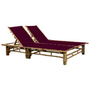 vidaXL Lit 2 personnes avec coussins en bambou