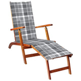 vidaXL Garden Chair with Footrest and Cushion Solid Acacia Wood