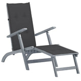 vidaXL Garden Chair with Footrest and Cushion Solid Acacia Wood