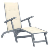 vidaXL Garden Chair with Footrest and Cushion Solid Acacia Wood