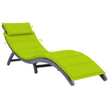 vidaXL Sun Lounger with Cushion Solid Acacia Wood Grey