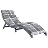 vidaXL Sun Lounger with Cushion Solid Acacia Wood Grey