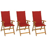 vidaXL Garden Chairs 2 pcs adjustable with cushions solid acacia wood