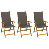 vidaXL Garden Chairs 2 pcs adjustable with cushions solid acacia wood