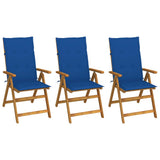 vidaXL Garden Chairs 2 pcs adjustable with cushions solid acacia wood