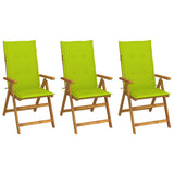 vidaXL Garden Chairs 2 pcs adjustable with cushions solid acacia wood