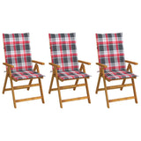 vidaXL Garden Chairs 2 pcs adjustable with cushions solid acacia wood