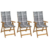 vidaXL Garden Chairs 2 pcs adjustable with cushions solid acacia wood