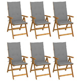 vidaXL Garden Chairs 2 pcs adjustable with cushions solid acacia wood