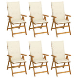 vidaXL Garden Chairs 2 pcs adjustable with cushions solid acacia wood