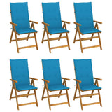 vidaXL Garden Chairs 2 pcs adjustable with cushions solid acacia wood