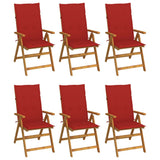 vidaXL Garden Chairs 2 pcs adjustable with cushions solid acacia wood
