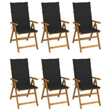 vidaXL Garden Chairs 2 pcs adjustable with cushions solid acacia wood