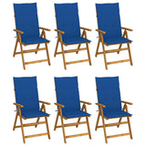 vidaXL Garden Chairs 2 pcs adjustable with cushions solid acacia wood