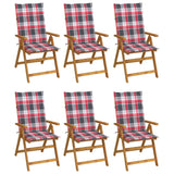 vidaXL Garden Chairs 2 pcs adjustable with cushions solid acacia wood