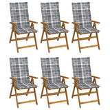 vidaXL Garden Chairs 2 pcs adjustable with cushions solid acacia wood
