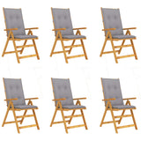 vidaXL Garden Chairs 2 pcs adjustable with cushions solid acacia wood