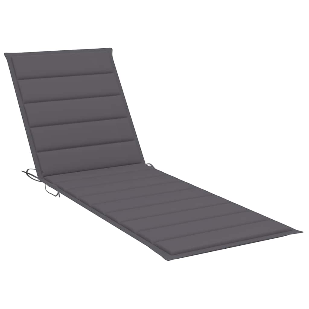 vidaXL Sun Lounger with Cushion Solid Acacia Wood