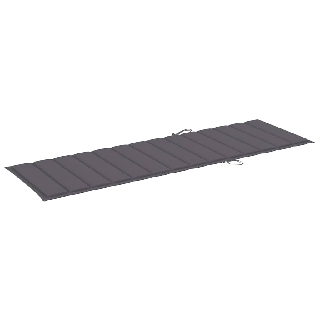 vidaXL Sun Lounger with Cushion Solid Acacia Wood