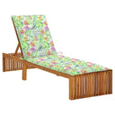 vidaXL Sun Lounger with Cushion Solid Acacia Wood
