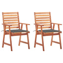 vidaXL Garden Chairs 2 pcs with Cushions Solid Acacia Wood