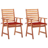 vidaXL Garden Chairs 2 pcs with Cushions Solid Acacia Wood
