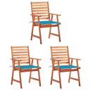 vidaXL Garden Chairs 2 pcs with Cushions Solid Acacia Wood