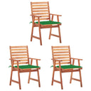 vidaXL Garden Chairs 2 pcs with Cushions Solid Acacia Wood