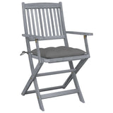 vidaXL Tuinstoelen 2 st inklapbaar met kussens massief acaciahout