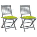 vidaXL Tuinstoelen 2 st inklapbaar met kussens massief acaciahout