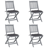vidaXL Tuinstoelen 2 st inklapbaar met kussens massief acaciahout