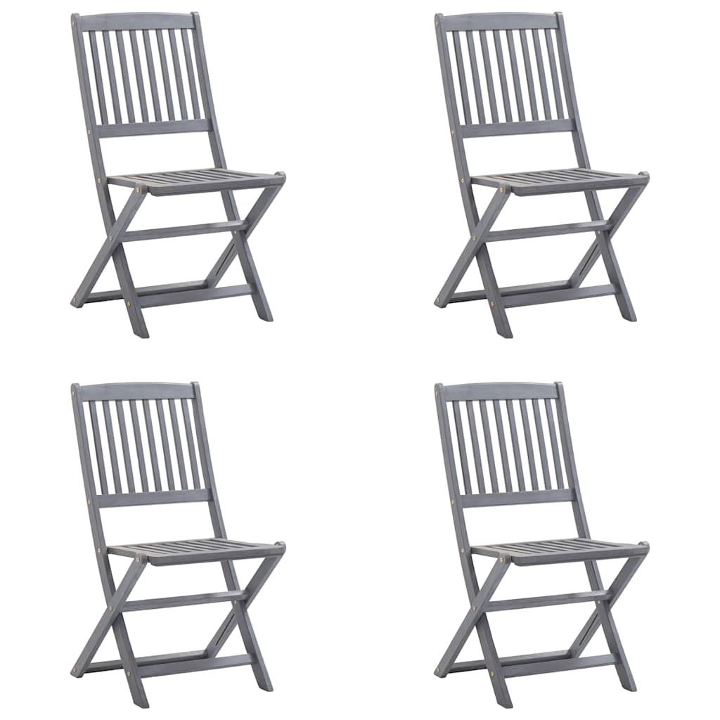 vidaXL Tuinstoelen 2 st inklapbaar met kussens massief acaciahout