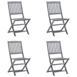 vidaXL Tuinstoelen 2 st inklapbaar met kussens massief acaciahout