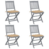vidaXL Tuinstoelen 2 st inklapbaar met kussens massief acaciahout