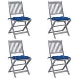 vidaXL Tuinstoelen 2 st inklapbaar met kussens massief acaciahout