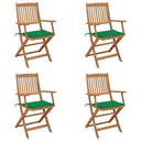 vidaXL Garden Chairs 2 pcs foldable with cushions solid acacia wood