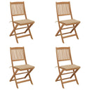 vidaXL Garden Chairs 2 pcs foldable with cushions solid acacia wood