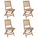vidaXL Garden Chairs 2 pcs foldable with cushions solid acacia wood