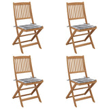 vidaXL Garden Chairs 2 pcs foldable with cushions solid acacia wood