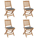 vidaXL Garden Chairs 2 pcs foldable with cushions solid acacia wood