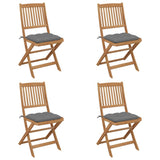 vidaXL Tuinstoelen 2 st inklapbaar met kussens massief acaciahout