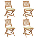 vidaXL Garden Chairs 2 pcs foldable with cushions solid acacia wood
