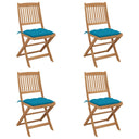 vidaXL Garden Chairs 2 pcs foldable with cushions solid acacia wood