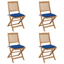 vidaXL Garden Chairs 2 pcs foldable with cushions solid acacia wood