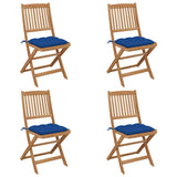 vidaXL Tuinstoelen 2 st inklapbaar met kussens massief acaciahout