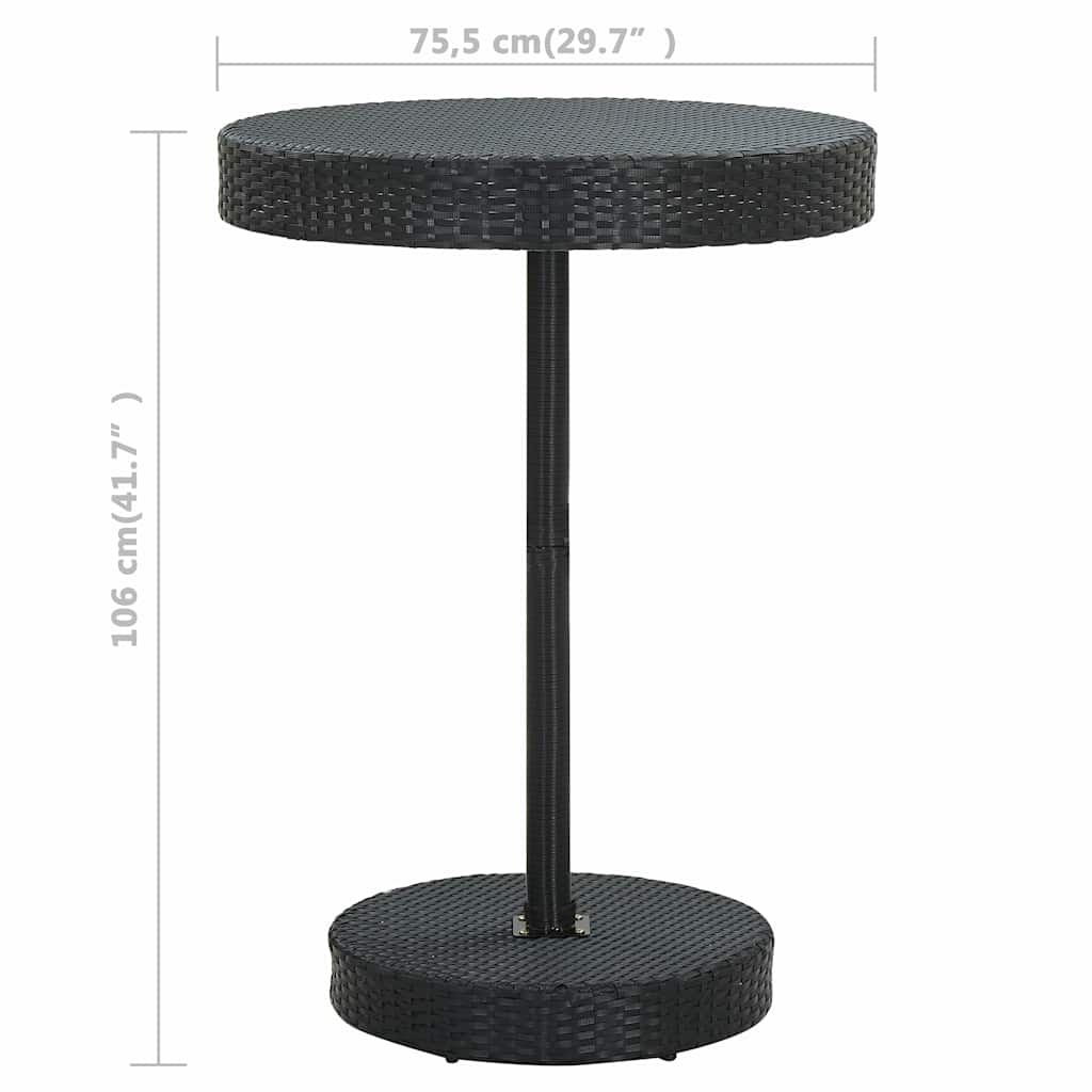 vidaXL 3-delige Tuinbarset met kussens poly rattan bruin