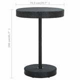 vidaXL 3-delige Tuinbarset met kussens poly rattan bruin