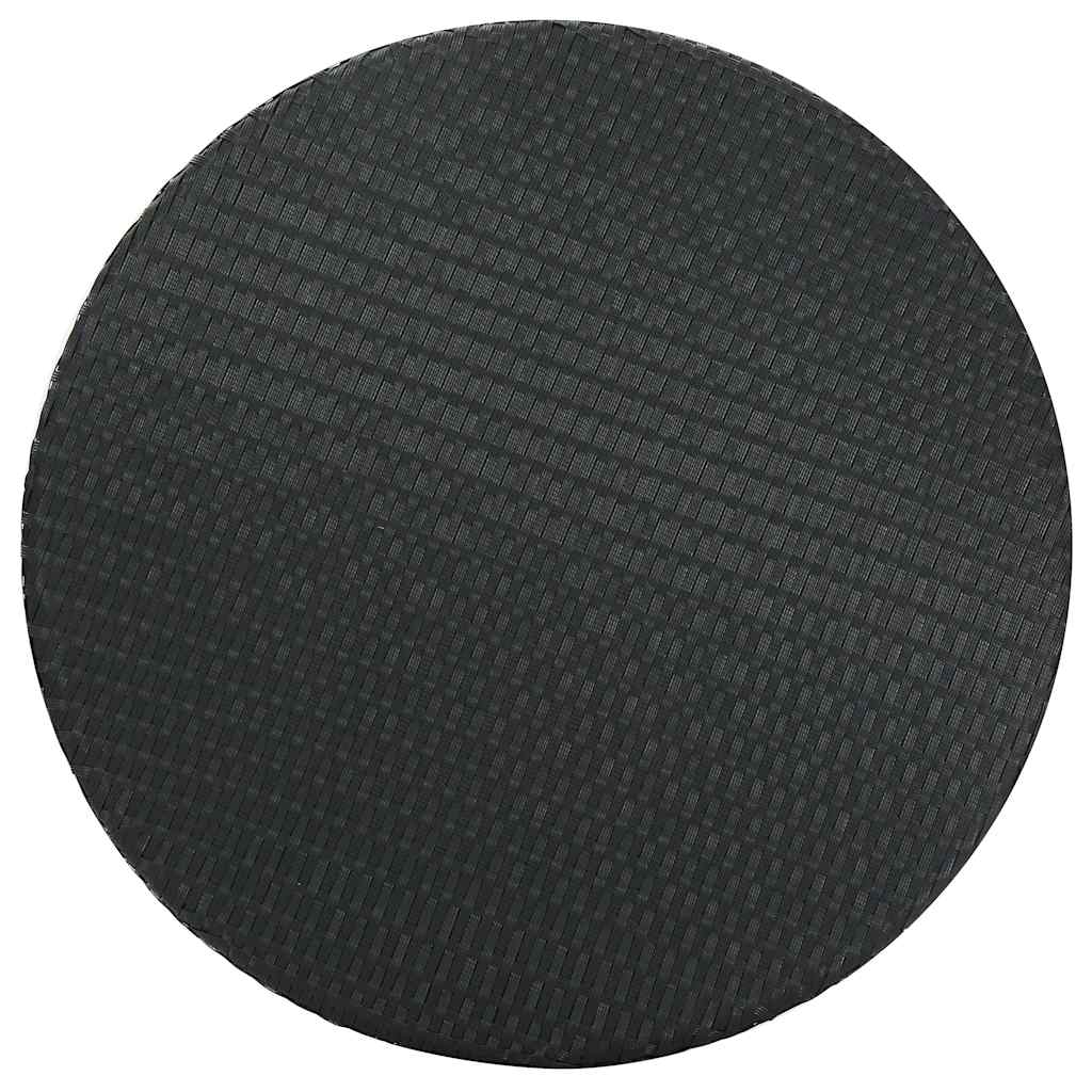 vidaXL 3-delige Tuinbarset met kussens poly rattan zwart