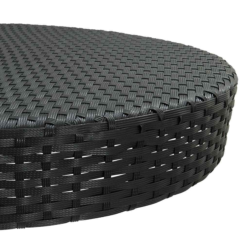 vidaXL 3-delige Tuinbarset met kussens poly rattan zwart