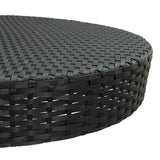 vidaXL 3-delige Tuinbarset met kussens poly rattan zwart